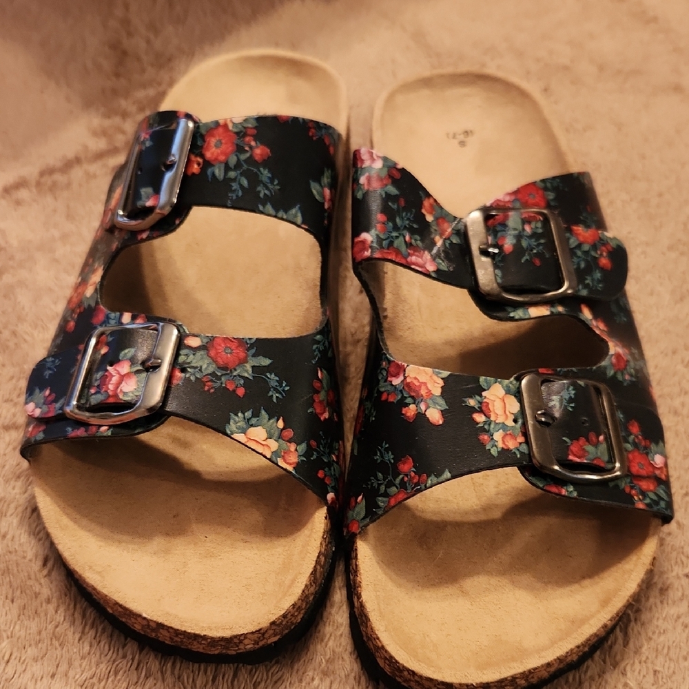 Floral Buckle Sandals